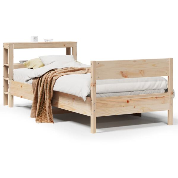 vidaXL Estructura de cama sin colch&oacute;n madera maciza de pino 90x200 cm