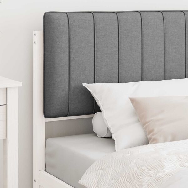vidaXL Estructura de Cama con Cabecera Tapizada Gris Claro