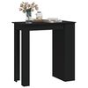vidaXL Mesa bar estante almacenaje contrachapada negro 102x50x103,5 cm