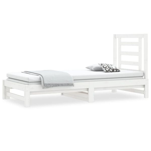 vidaXL Sof&aacute; cama extra&iacute;ble sin colch&oacute;n blanco 2x(90x190) cm