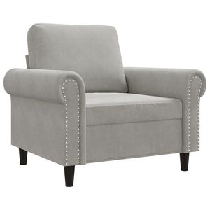 vidaXL Sill&oacute;n de terciopelo gris claro 60 cm
