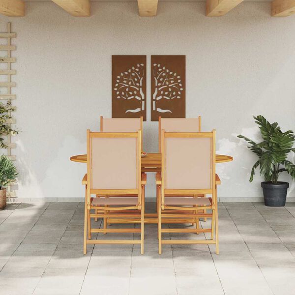 vidaXL Conjunto de Comedor de Jardín 5 pcs Beige