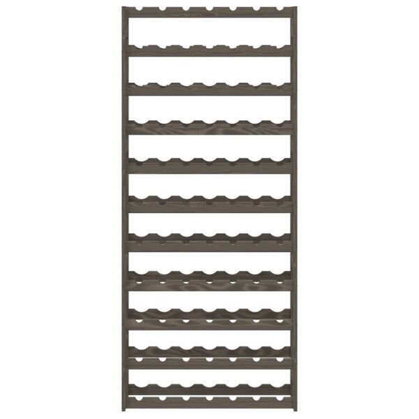 vidaXL Botellero para 77 botellas madera maciza de pino gris