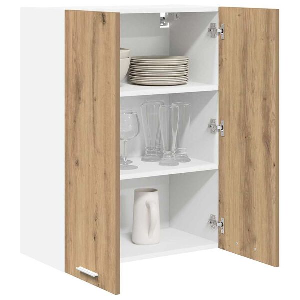vidaXL Mueble colgante con puerta Roble artesanal 60 x 31 x 80 cm