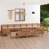 vidaXL Juego muebles de jard&iacute;n 14 pzas madera maciza pino marr&oacute;n miel