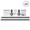 vidaXL Kit de herrajes para puertas correderas acero negro 427 cm