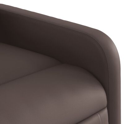 vidaXL Sillón reclinable elevable eléctrico de cuero sintético marrón