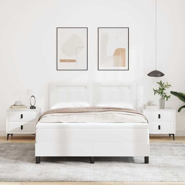 vidaXL Cama tipo Box Spring con colch&oacute;n 160 x 200 cm Cuero sint&eacute;tico