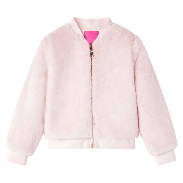 Chaqueta infantil cuero sintético rosa suave 116