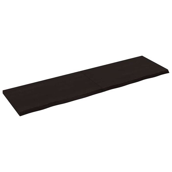 vidaXL Estante pared madera roble tratada marr&oacute;n oscuro 180x50x(2-4)cm