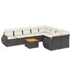 vidaXL Set de sof&aacute;s de jard&iacute;n 10 pzas cojines rat&aacute;n sint&eacute;tico negro