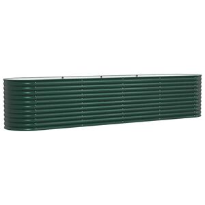 vidaXL Cama elevada Verde 400 x 80 x 81 cm Acero