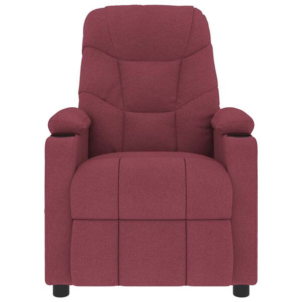 vidaXL Sill&oacute;n de masaje de tela rojo tinto