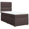 vidaXL Cama box spring con colch&oacute;n tela marr&oacute;n oscuro 80x200 cm