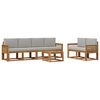 vidaXL Conjunto de sof&aacute;s de exterior 7 uds. Natural y Gris Claro