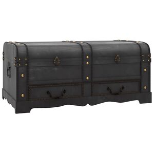 vidaXL Cofre ba&uacute;l de madera negro 90x51x42 cm