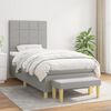 vidaXL Cama box spring con colch&oacute;n tela gris claro 90x200 cm