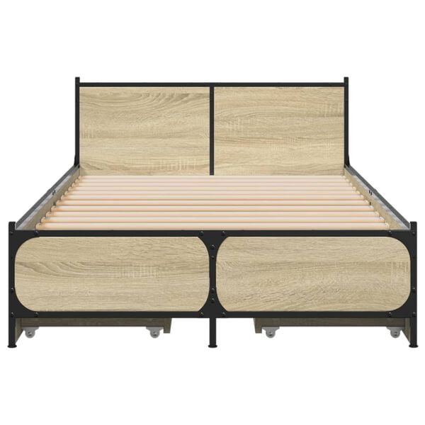 vidaXL Cama con cajones madera ingenier&iacute;a roble Sonoma 90x190 cm