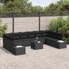 vidaXL Conjunto de sof&aacute; de jard&iacute;n 11 pcs Negro rat&aacute;n sint&eacute;tico