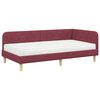 vidaXL Estructura de cama en esquina Rojo vino 100 x 200 cm tela