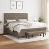 vidaXL Cama box spring con colch&oacute;n tela gris taupe 180x200 cm