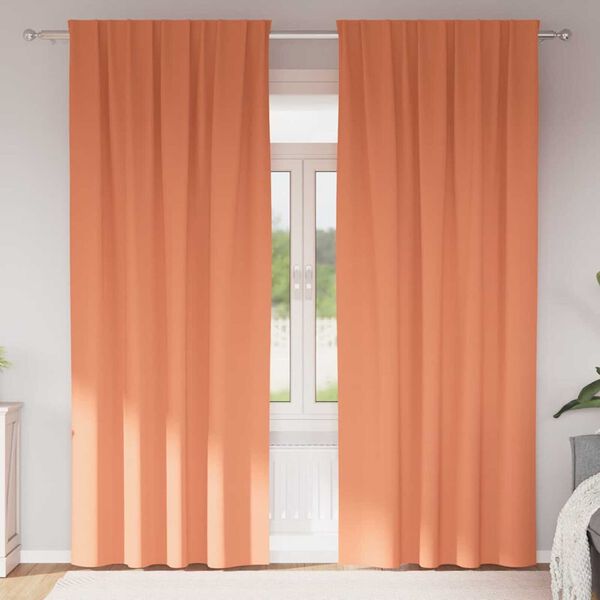 vidaXL Cortinas Opacas con Anillas 2 pcs Terracota 260 x 140 cm