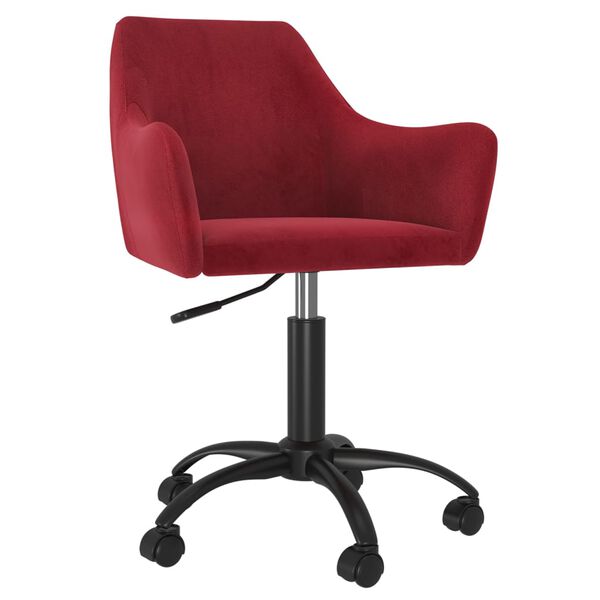 vidaXL Silla de comedor giratoria de terciopelo vino tinto