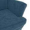 vidaXL Sill&oacute;n orejero y taburete de terciopelo azul