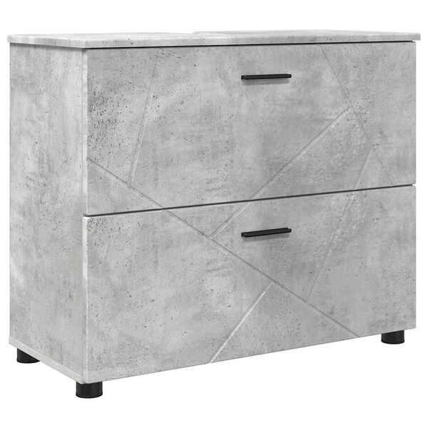 vidaXL Gabinete de Baño con cajón Gris Concreto 76,5 x 35 x 64 cm