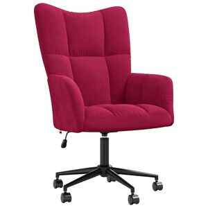 vidaXL Sill&oacute;n de relax de terciopelo rojo vino tinto