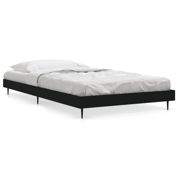 vidaXL Estructura de cama madera de ingeniería negra 100x200 cm