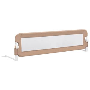 vidaXL Barandilla de seguridad cama de ni&ntilde;o poli&eacute;ster taupe 150x42 cm