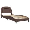 vidaXL Estructura de cama Viana sin colch&oacute;n cuero sint&eacute;tico marr&oacute;n 90x200 cm