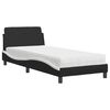 vidaXL Cama con colch&oacute;n Dover cuero sint&eacute;tico negro y blanco 80x200 cm