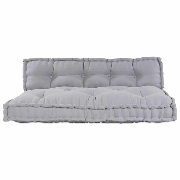 vidaXL Coj&iacute;n para Sof&aacute; Pallet 2 pcs Gris 120 x 80 x 38 cm Tela