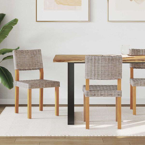 vidaXL Silla de comedor 2 pcs Gris Kubu 46 x 55 x 84 cm Rat&aacute;n Kubu