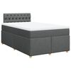 vidaXL Cama box spring con colch&oacute;n tela gris oscuro 120x190 cm