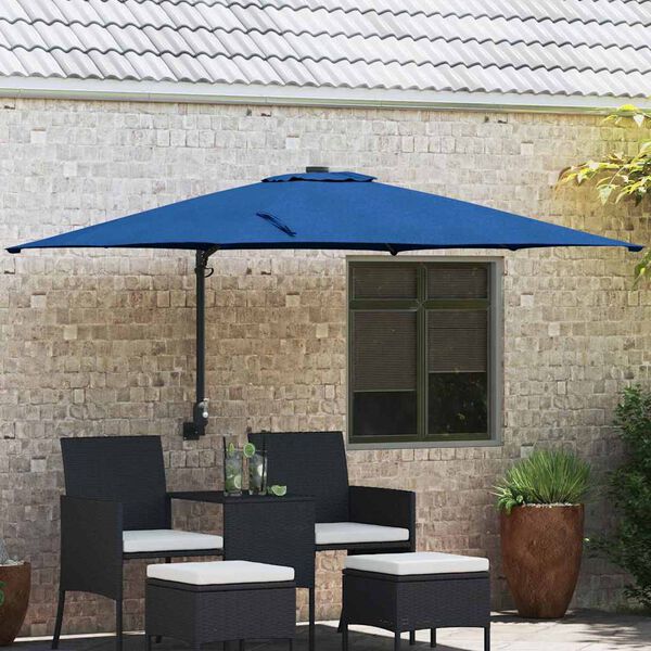 vidaXL Parasol de jardín Azul azur 248.5 x 247.5 x 160 cm tela