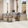 vidaXL Conjunto de sof&aacute; de jard&iacute;n con coj&iacute;n 12 pcs Beige Polirat&aacute;n