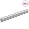 vidaXL Varilla para Armario 12 pcs Plateado 264 x 15 x 29 mm