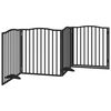 vidaXL Puerta para perros plegable 4 paneles madera &aacute;lamo negra 320 cm