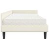 vidaXL Estructura de Cama Esquina con Colch&oacute;n 2 pcs Crema Terciopelo