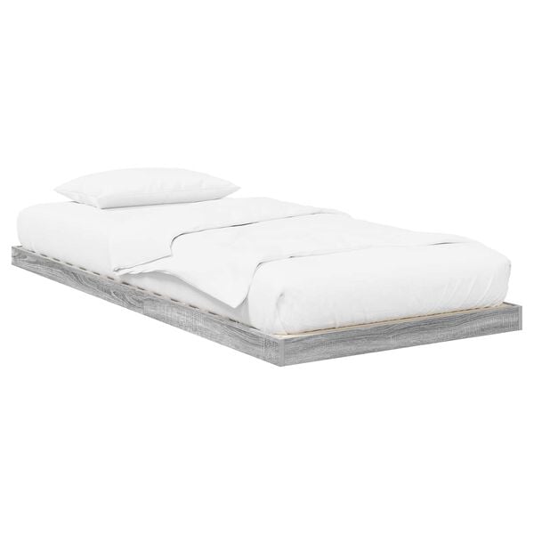 vidaXL Estructura de Cama de Suelo Gris Sonoma 86,5 x 190 cm