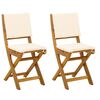 vidaXL Sillas Bistro de Exterior 2 pcs Blanco Crema