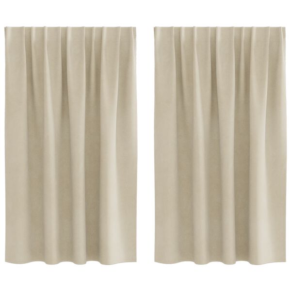 vidaXL Cortinas opacas 2 pcs Crema 140 x 140 cm Terciopelo