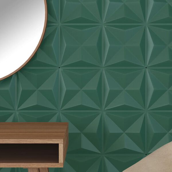 vidaXL Paneles de pared 12 uds XPS origami verde 50x50 cm 3 m²