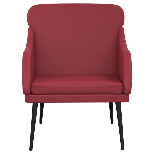 vidaXL Sill&oacute;n de cuero sint&eacute;tico rojo tinto 63x76x80 cm