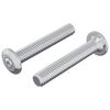 vidaXL Tornillo de Bloqueo de Cabeza 2 uds. Plateado M6 x 35 mm Acero