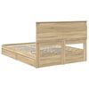 vidaXL Cama con almacenamiento con cabecera Roble Sonoma 140 x 190 cm