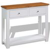 vidaXL Mesa consola de madera de roble 83x30x73 cm